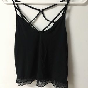 American Eagle Black Criss-Cross Cami